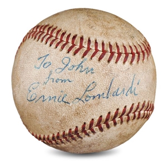 Ernie Lombardi Single-Signed Baseball